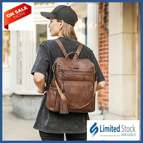 Large Leather Backpack Purse for Women Travel Designer Shoulder Bag main image 4